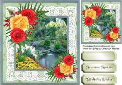 Beautiful Water Garden On Lace 