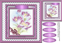  Beautiful Lilac Flowers and Bow ,