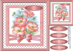 Beautiful pink Poppies and Bow 