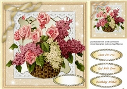 Lovely Basket of Llilac And Roses 3