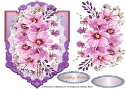 Beautiful lilac Roses in a Ornate Frame