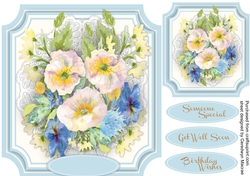 Beautiful Winter Roses on Cut Out Mat