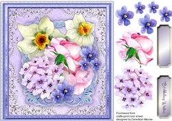 Beautiful Daffs, Rose and Violets
