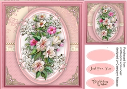 Beautiful Oval frame with Vintage Flowers