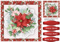 Beautiful Christmas Poinsettia on a lace mat