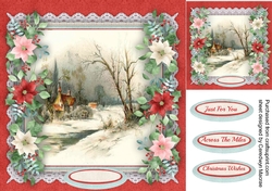 Festive Scene with Poinsettias