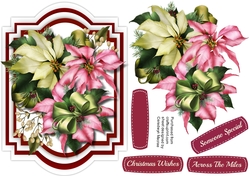 Lovely Shaped card with Christmas Poinsettias