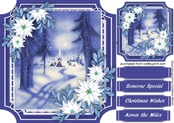 Beautiful Christmas Scene and White Poinsettas 