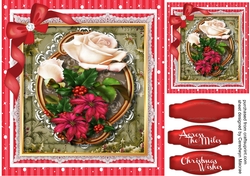Beautiful Christmas Poinsetias on lace 