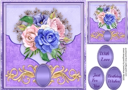 Beautiful Lilac envelope card with Roses