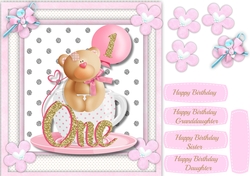 Babys 1st Birthdy Bear Pink