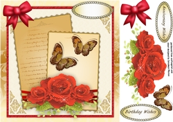 Beautiful Red roses on a Script Letter