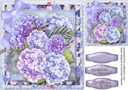 Beautiful Lilac Hydrangers on a Flower Mat