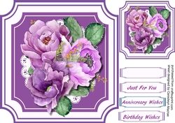 Beautiful Lilac roses on Cut-out-mat