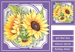 Beautiful Sunflowers on Cut-out- Mat