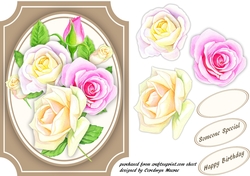 Stunning Roses in a Oval mat 