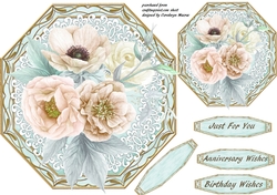 Beautiful Roses on a Octagonal Mat 