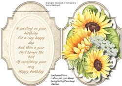 Flip Card with Sunflowers  and Verse
