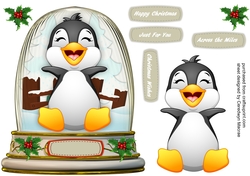 Snow Globe with,Happy Penguin, 1