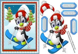Lovely A5 Ski-ing Penguin