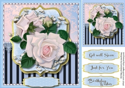 Beautiful White   Roses on a Bracket Frame 3