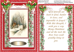 A5 Card with verse, Holly and Berrys