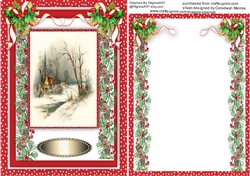 A5 Blank Card , Holly and Berrys