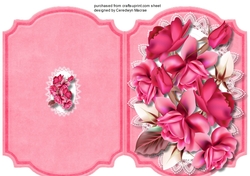 Print, Cut, and Fold, Deep Pink Roses 
