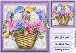 Beautiful Summer Astors in a Basket