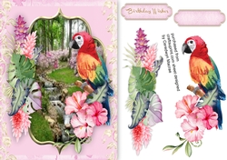 Tropical Parrot and Foliage 