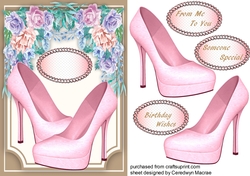 Beautiful Pink Shoes and Flowers 