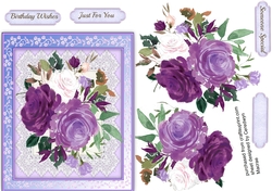 Beautiful Watercoloured roses on Lace 3