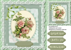 Lovely Vintage Roses on a Pearl Mat
