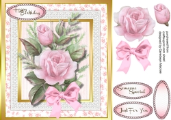 Beautiful English Roses on Lace
