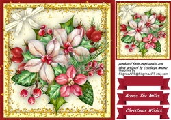 Gorgeous Christmas Flowers in a Glitter Frame 