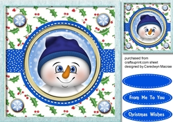 Snowman in Stitched Frame 2