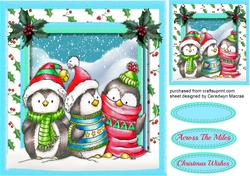 8x8 Three Chilly Penguins