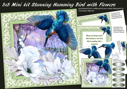 8x8 Mini Kit Stunning Humming Bird ad Flowers ( Green )