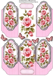 Beautiful Tri Card with Pink Roses