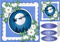 Lovely Scalloped Frame with White Poinsettias