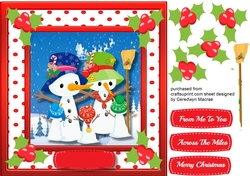 Snowmen Family having Fun