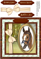 Beautiful Horses head in Oval Frame 