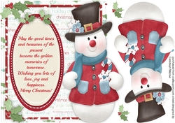 Over The Edge Snowman in Top Hat with Verse