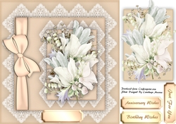 Beautiful Cream Anemomes on lace 