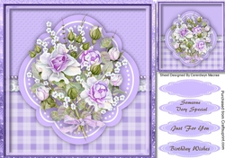 Beautiful Lilac Bouquet on a Quadrifoil mat