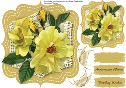 Beautifl Yellow Roses on a Bracket Mat