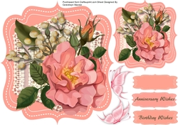 Lovely Pink Roses on a Bracket Mat