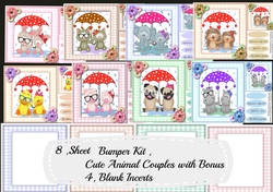 8 Sheet Bumper kit , Cute Animal Couples with Bonus Incerts