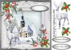 Beautiful Stag and Christmas Church 