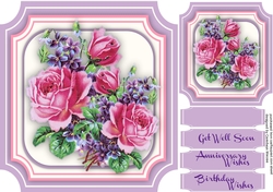 Beautiful Pink roses and Violets